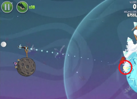 Расположение Eggsteroids в игре Angry Birds Space для Android